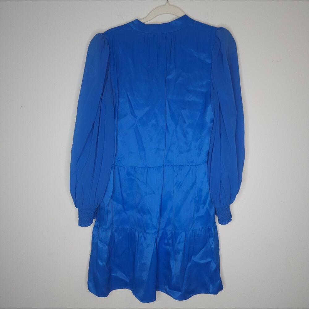 Alice + Olivia Antonette Vibrant Blue Long Sleeve Dress Silk NWT /MISSING SASH - Picture 7 of 8